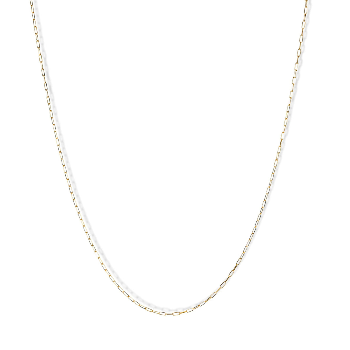 14K Gold Fine "Paperclip" Chain With Lobster Clasp - Peridot Fine Jewelry - Petra Class