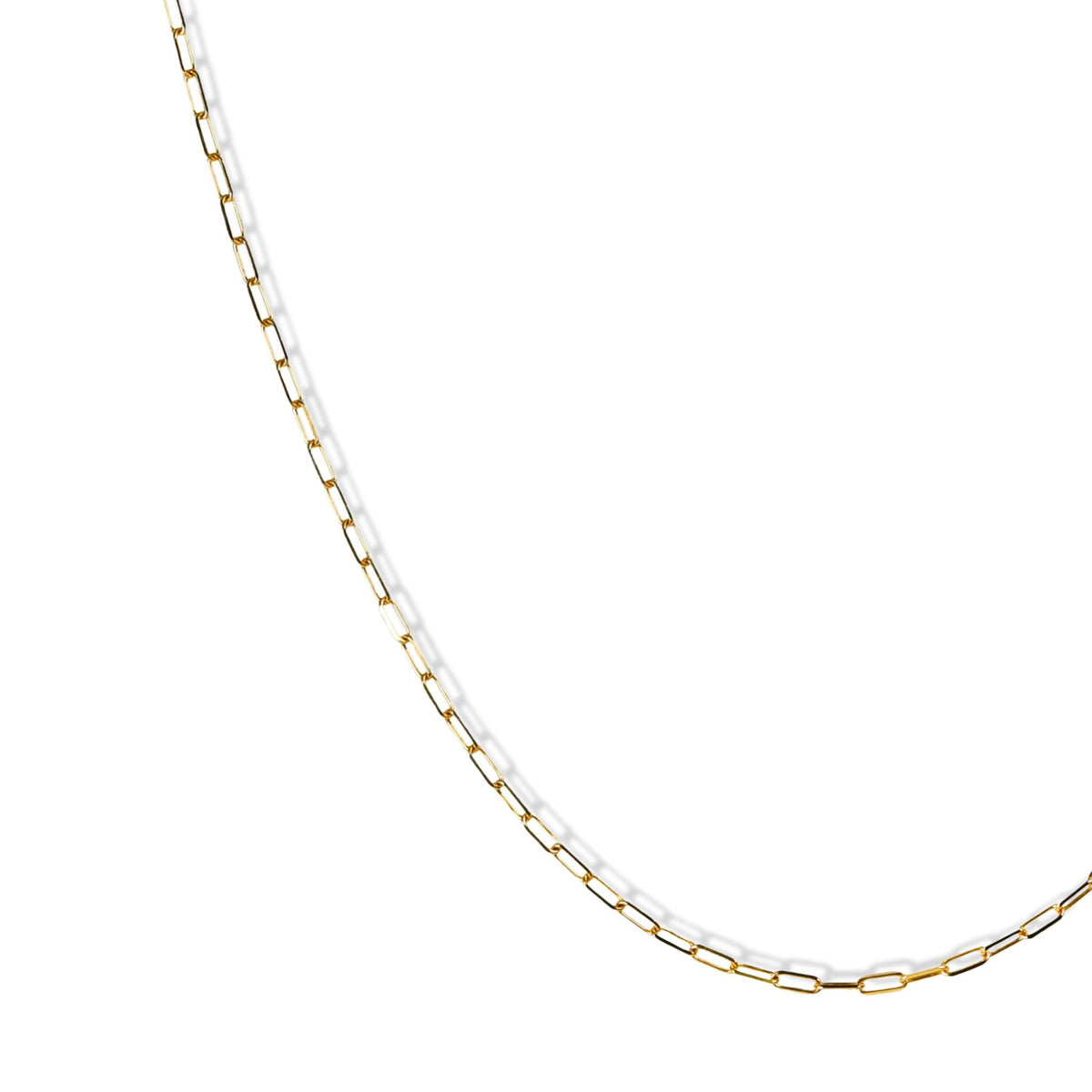 14K Gold Fine "Paperclip" Chain With Lobster Clasp - Peridot Fine Jewelry - Petra Class