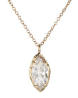 14K Gold & Lab Grown Marquise Cut Diamond "Branch" Necklace - Peridot Fine Jewelry - Robin Haley