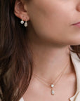 14K Gold & Lab Grown Round Brilliant Cut Diamond "Branch" Earrings - Peridot Fine Jewelry - Robin Haley