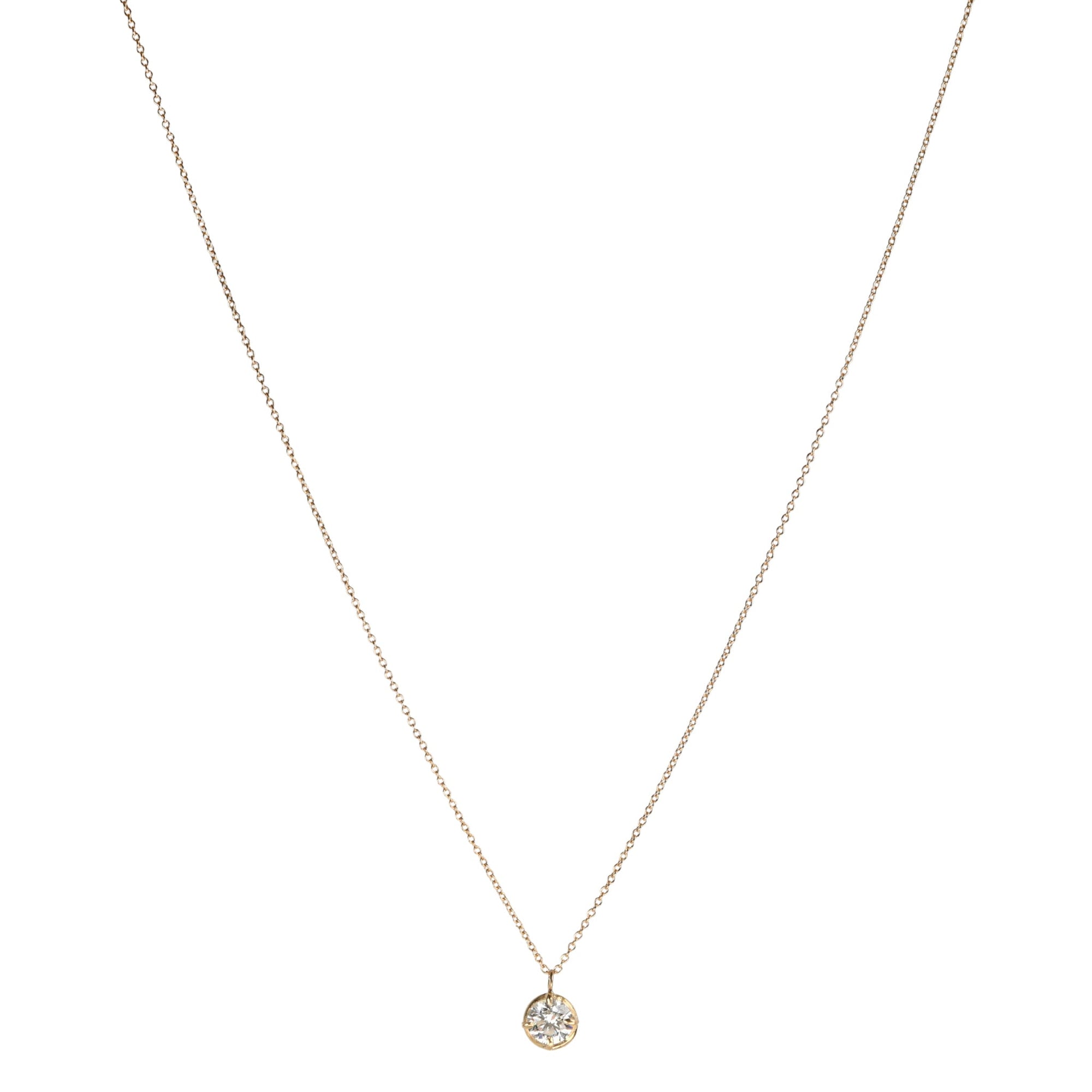 14K Gold &amp; Lab Grown Round Brilliant Cut Diamond &quot;Branch&quot; Necklace - Peridot Fine Jewelry - Robin Haley