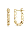 14K Gold Large Box Chain Front - to - Back Earrings - Peridot Fine Jewelry - Zoe Chicco