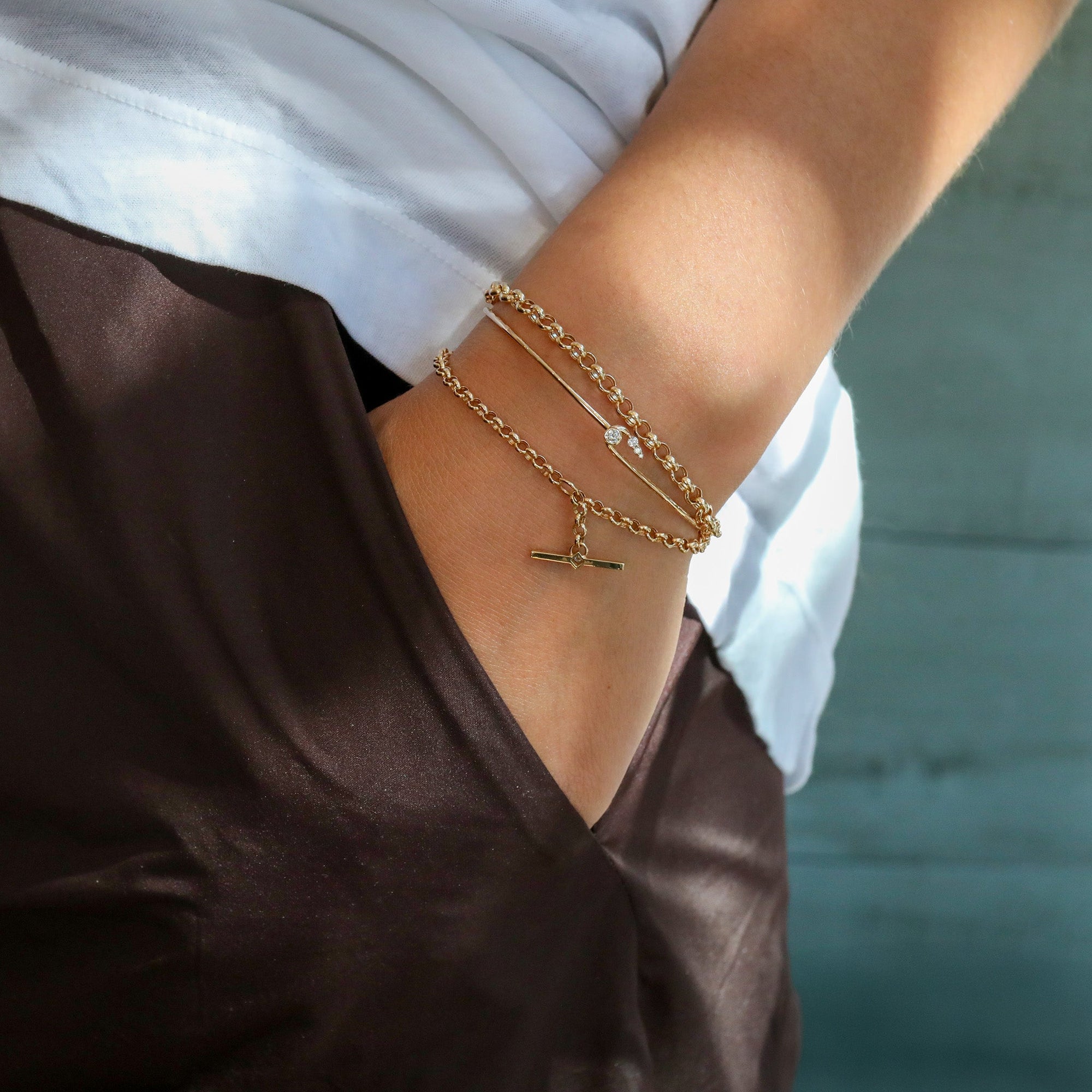 14K Gold Large Rolo Chain Bracelet - Peridot Fine Jewelry - Zoe Chicco