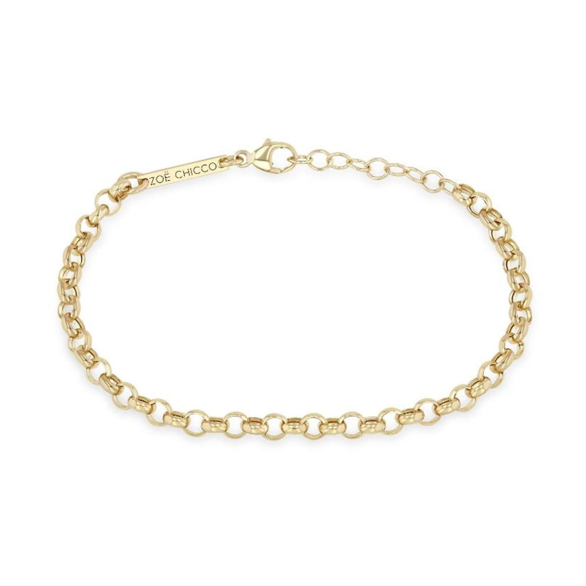 14K Gold Large Rolo Chain Bracelet - Peridot Fine Jewelry - Zoe Chicco