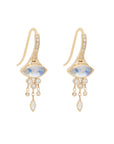 14K Gold Marquise Moonstone and Diamond "Fringe" Earrings - Peridot Fine Jewelry - Celine Daoust