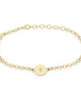 14K Gold Medium Rolo Chain Bracelet with Small Star - Set Diamond Disc - Peridot Fine Jewelry - Zoe Chicco