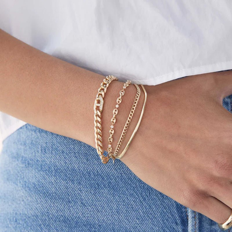 14K Gold Mixed Double Chain Bracelet - Peridot Fine Jewelry - Zoe Chicco