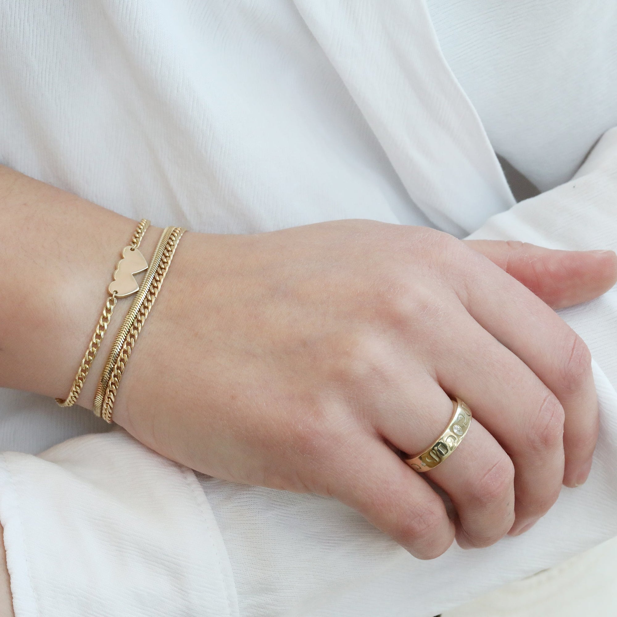 14K Gold Mixed Double Chain Bracelet - Peridot Fine Jewelry - Zoe Chicco