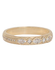 14K Gold & Pave Diamond Ring with Six Trillion & Four Square Diamonds - Peridot Fine Jewelry - Celine Daoust