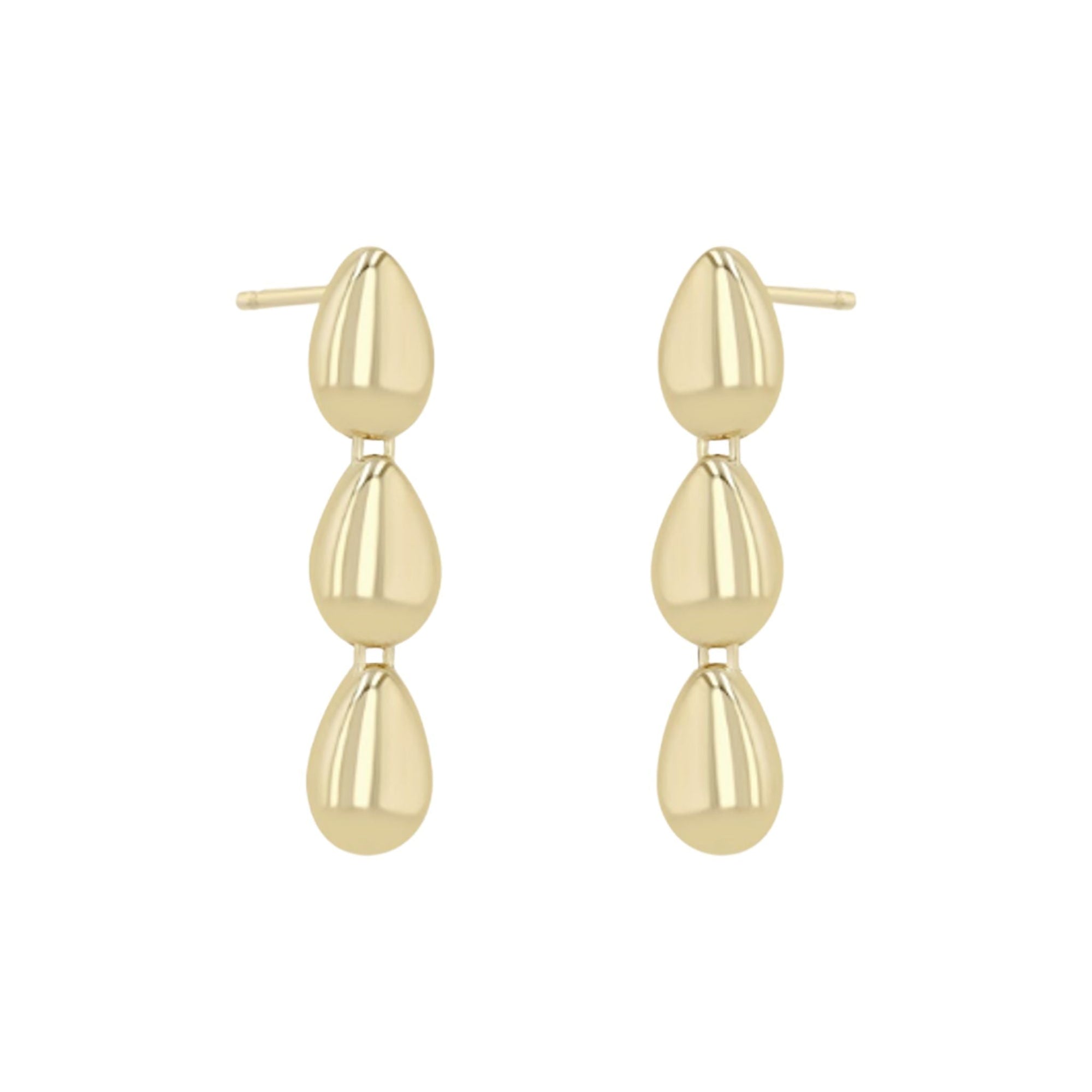 Zoe Chicco 14K Gold Puffed Teardrop Linked Drop Earrings – Peridot