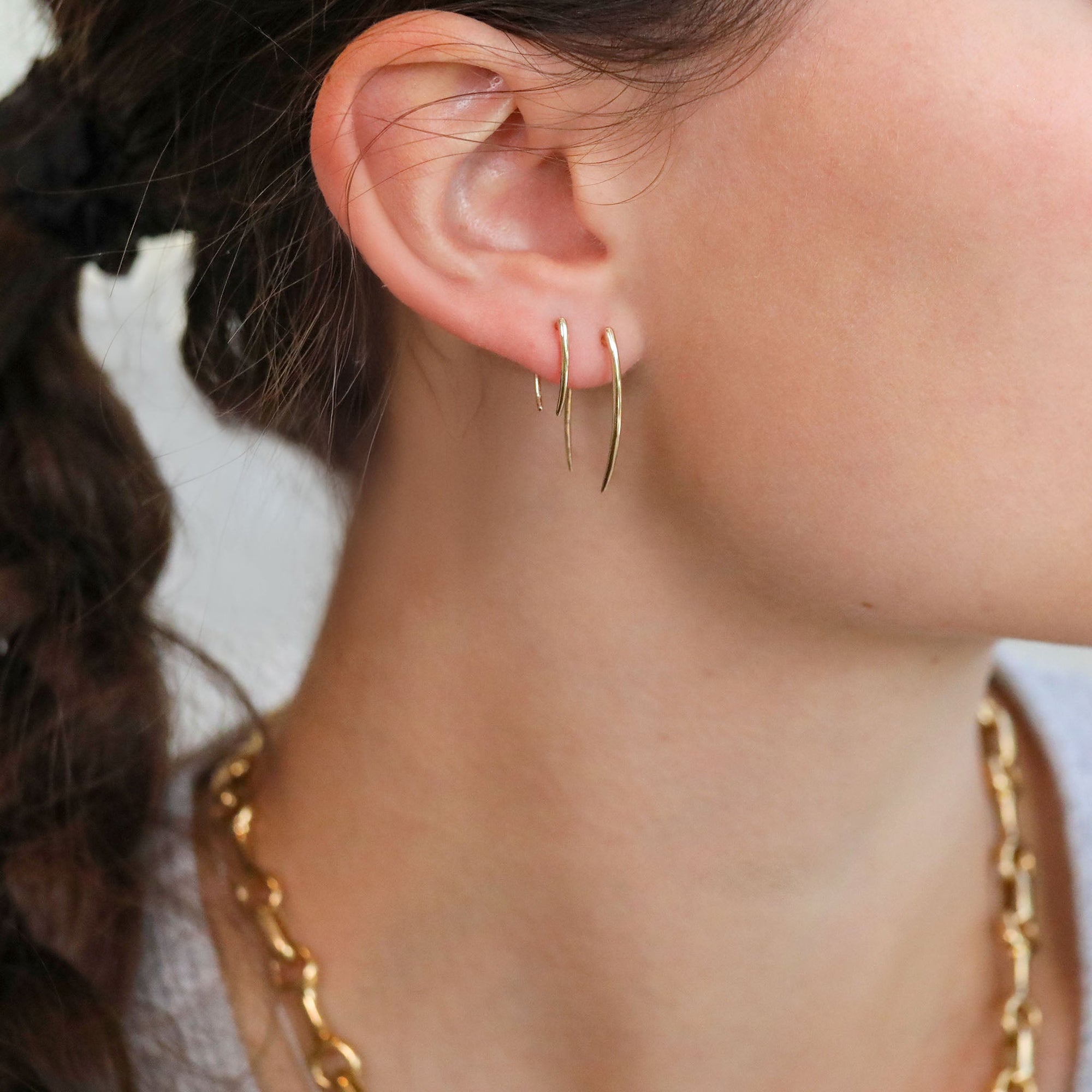 14K Gold Small "Infinite Tusk" Earrings - Peridot Fine Jewelry - Gabriela Artigas