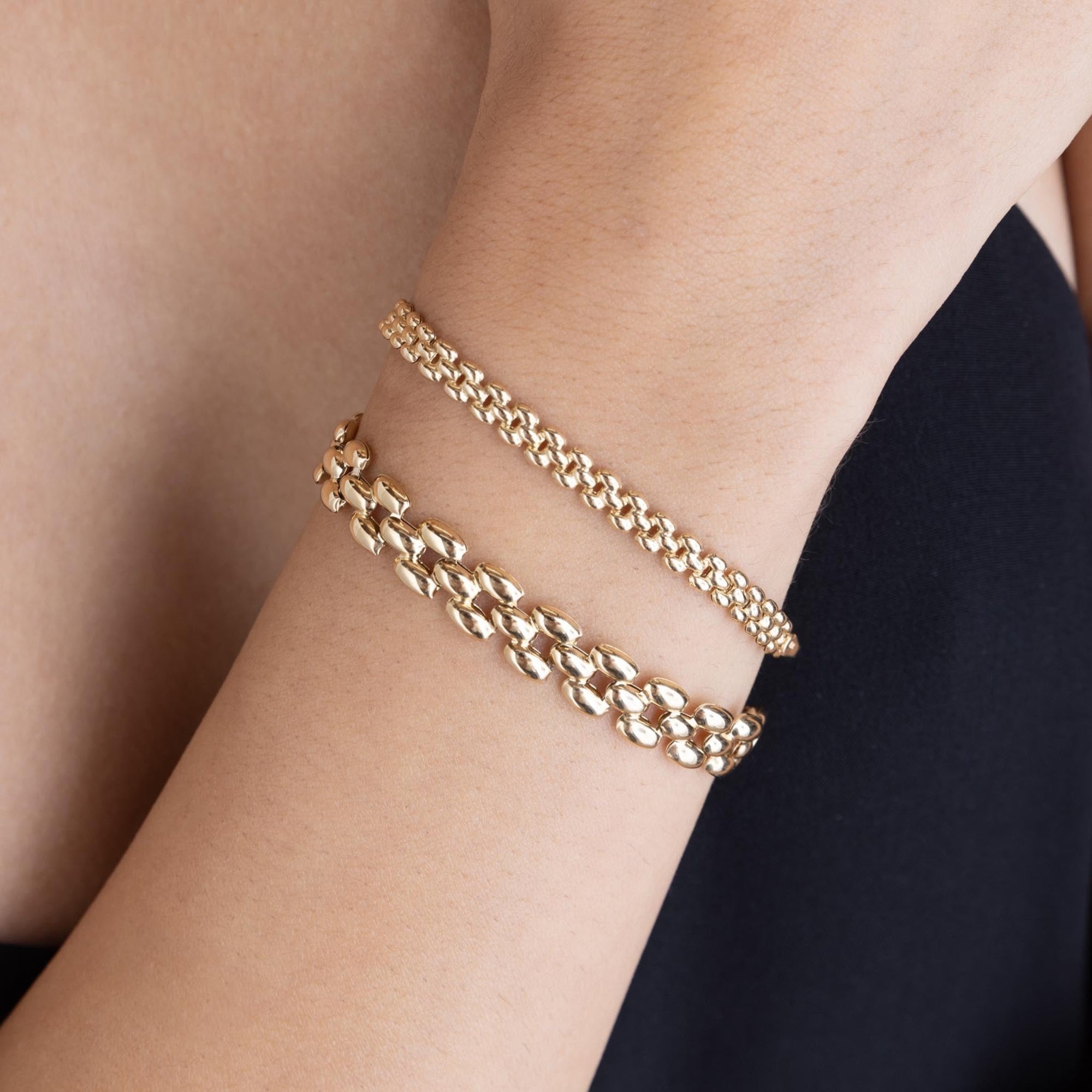 14K Gold Small Panther Chain Bracelet - Peridot Fine Jewelry - Zoe Chicco