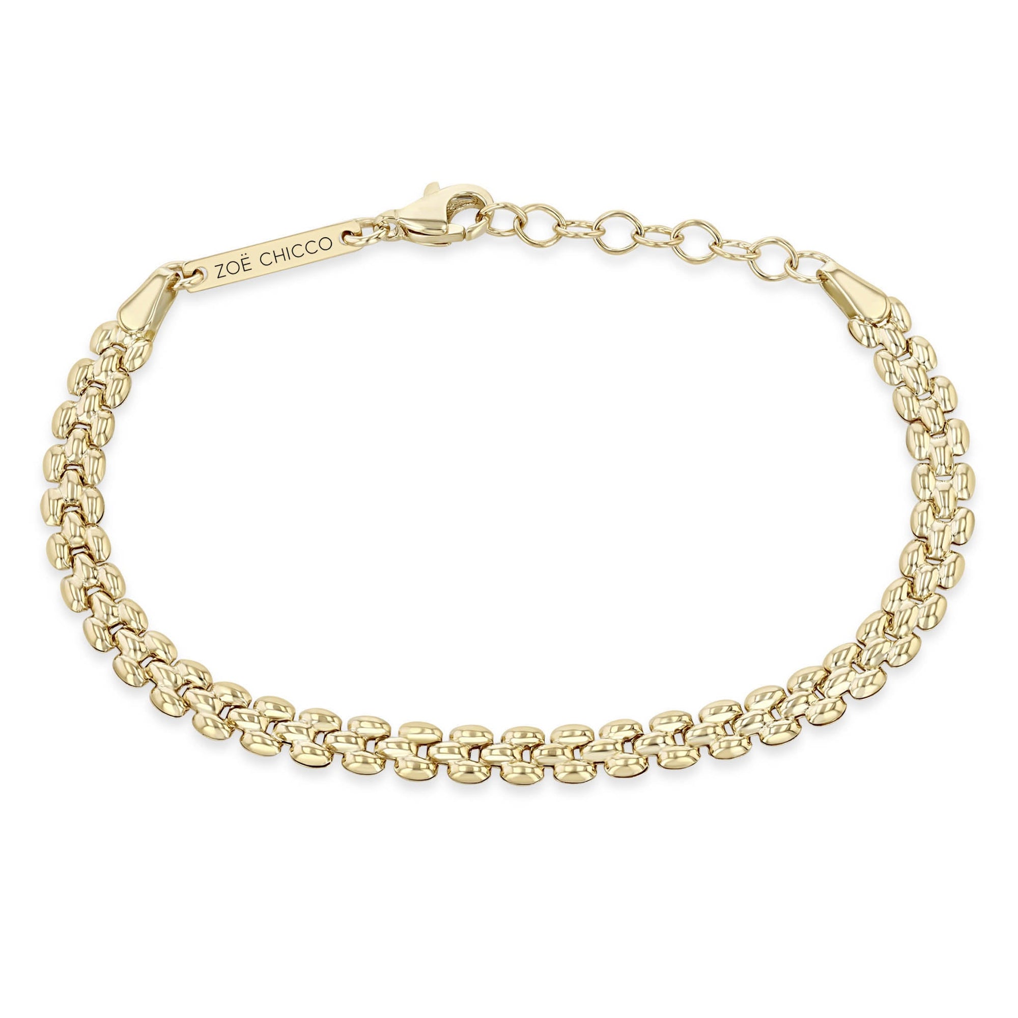 14K Gold Small Panther Chain Bracelet - Peridot Fine Jewelry - Zoe Chicco