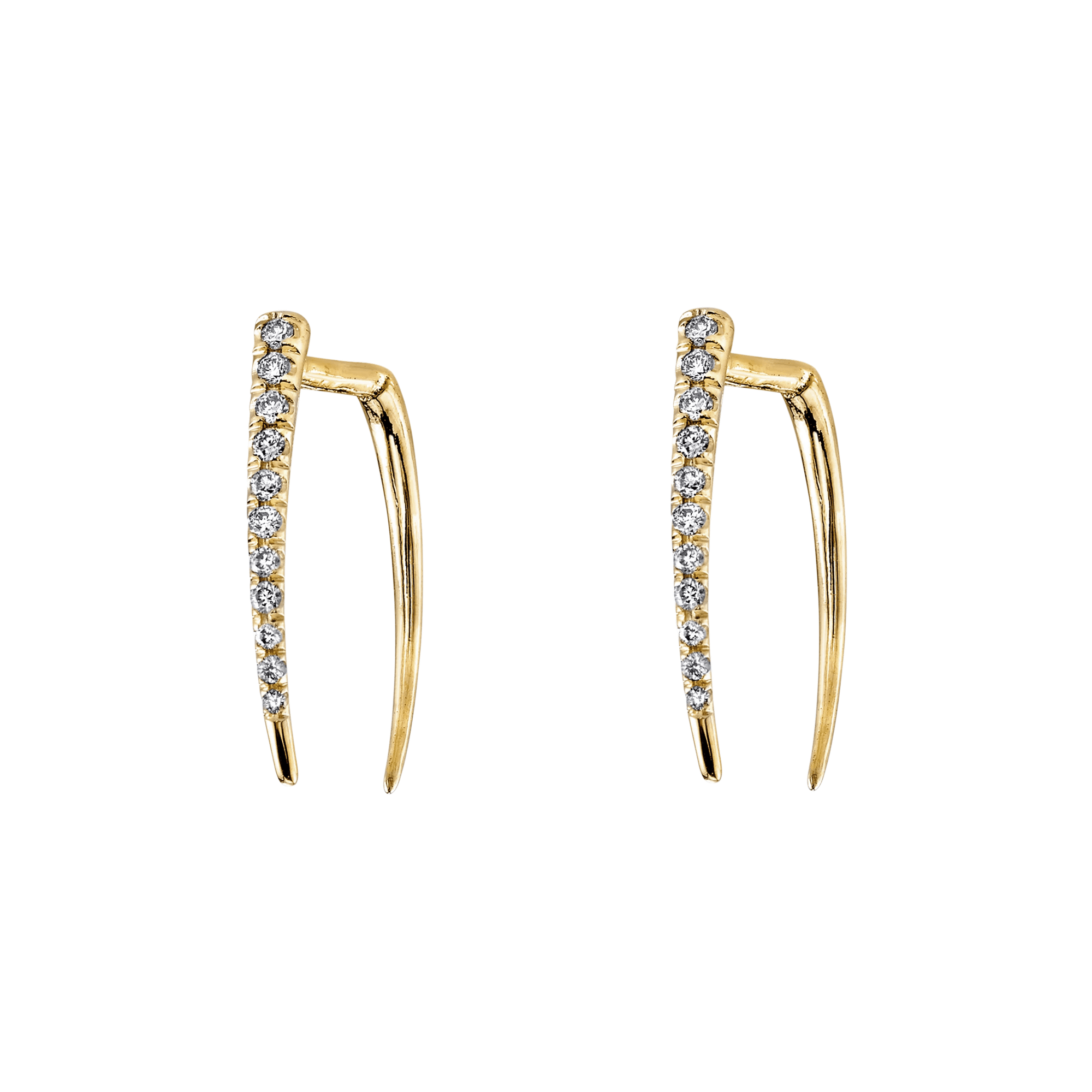14K Gold Small Pave "Infinite Tusk" Earrings - Peridot Fine Jewelry - Gabriela Artigas