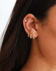 14k Gold Spiked Huggie Hoop Earrings - Peridot Fine Jewelry - Zoe Chicco