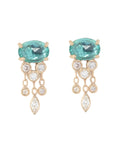 14K & Green Emerald "Jellyfish" Earrings with Diamond Details - Peridot Fine Jewelry - Celine Daoust