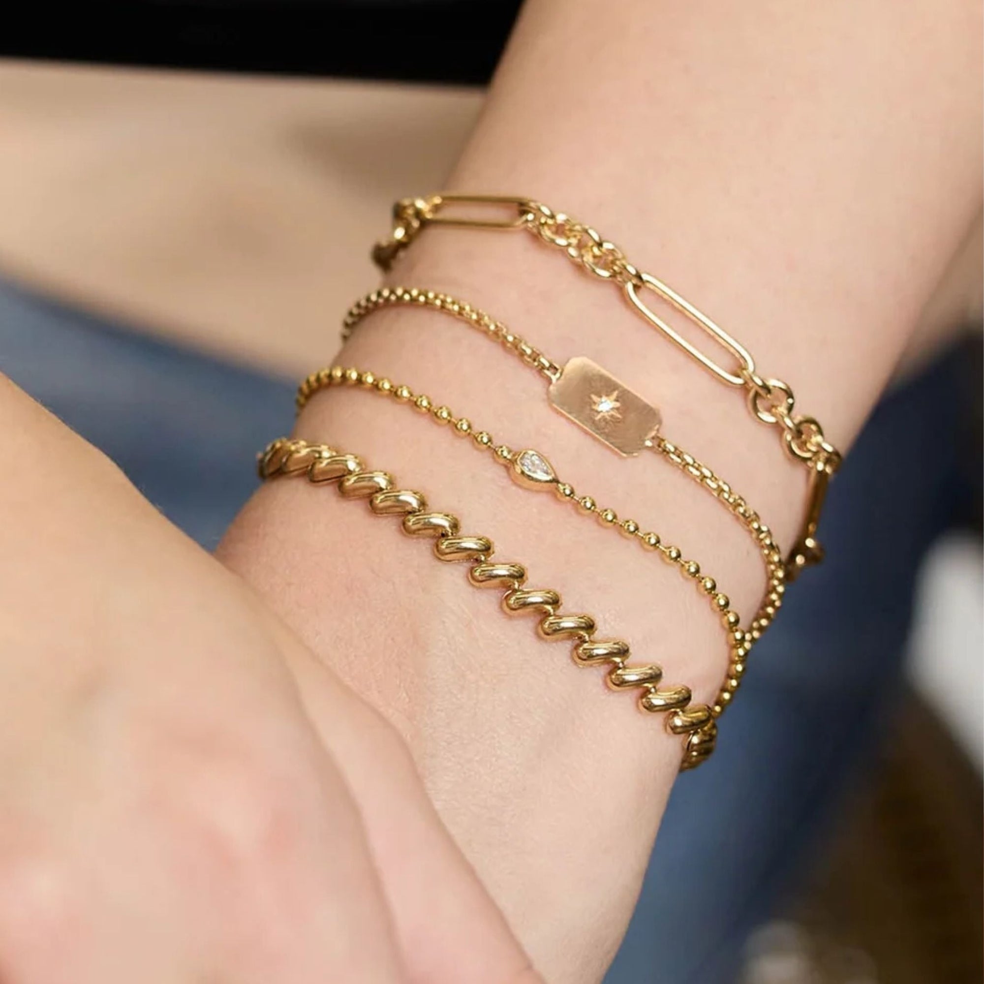 14K Large Mixed Paperclip and Rolo Link Bracelet - Peridot Fine Jewelry - Zoe Chicco