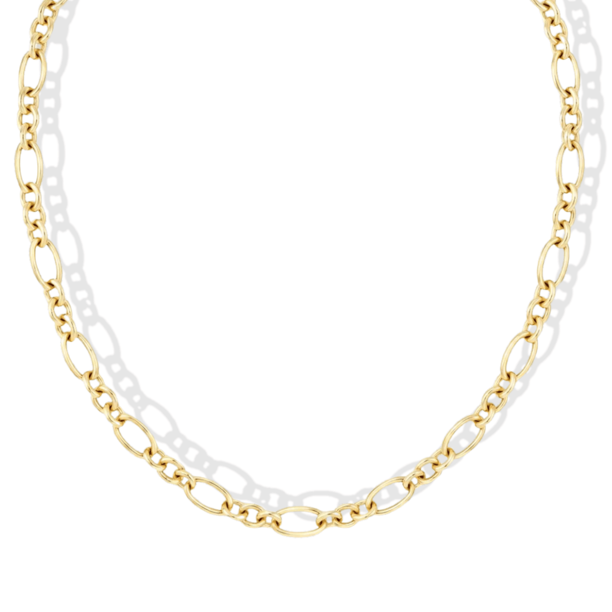 14K Mixed Oval Link "Lou" Chain Necklace - Peridot Fine Jewelry - Zahava