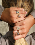 14K One-of-a-Kind Bezel-Set Multi Rosecut Diamond Ring - Peridot Fine Jewelry - Celine Daoust