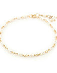 14K & Pearl Bead Wire Wrapped Bracelet - Peridot Fine Jewelry - Anne Sportun
