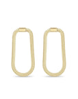 14K Small Front - Facing Oval Snake Chain Loop Earrings - Peridot Fine Jewelry - Zoe Chicco