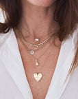 14K Snake Chain Necklace with Three Diamond Drops - Peridot Fine Jewelry - Zoe Chicco