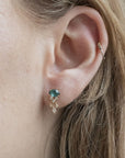 14K & Teal Tourmaline "Jellyfish" Earrings with Diamond Details - Peridot Fine Jewelry - Celine Daoust