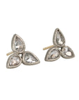 14K White Gold Mixed Rose Cut Diamond Studs - Peridot Fine Jewelry - TAP by Todd Pownell