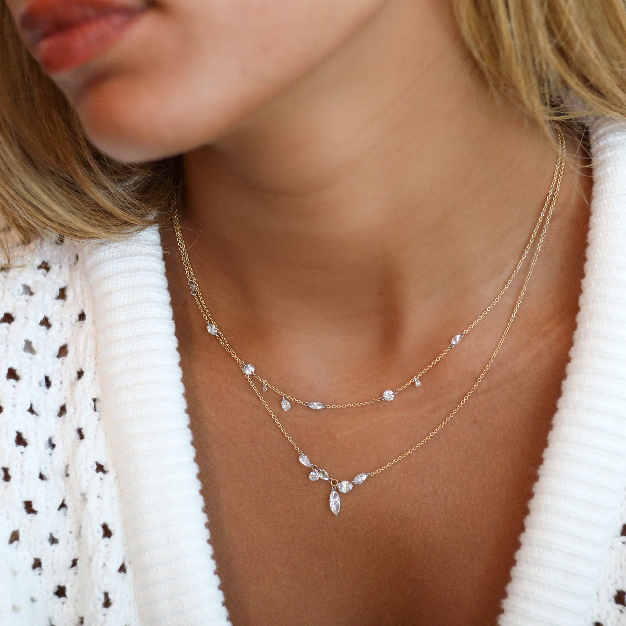 ~1.75ct Free - Set Marquis, Round, and Pear Shaped Diamond Necklace - Peridot Fine Jewelry - TAP by Todd Pownell