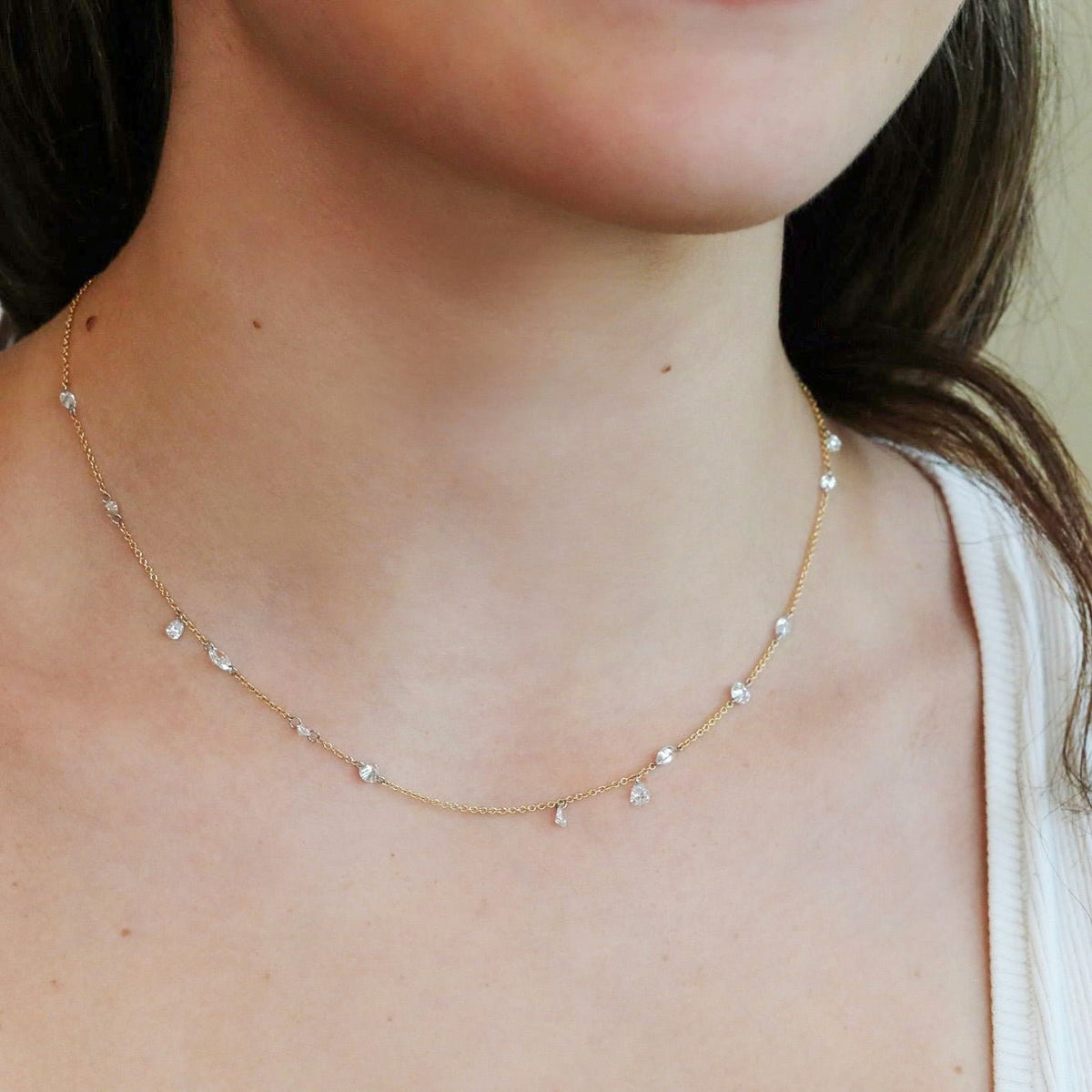 ~1.75ct Free - Set Marquis, Round, and Pear Shaped Diamond Necklace - Peridot Fine Jewelry - TAP by Todd Pownell