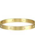 18 Karat Yellow Gold Wide Hinged Bangle Bracelet with 8 Star... - Peridot Fine Jewelry - Caroline Ellen