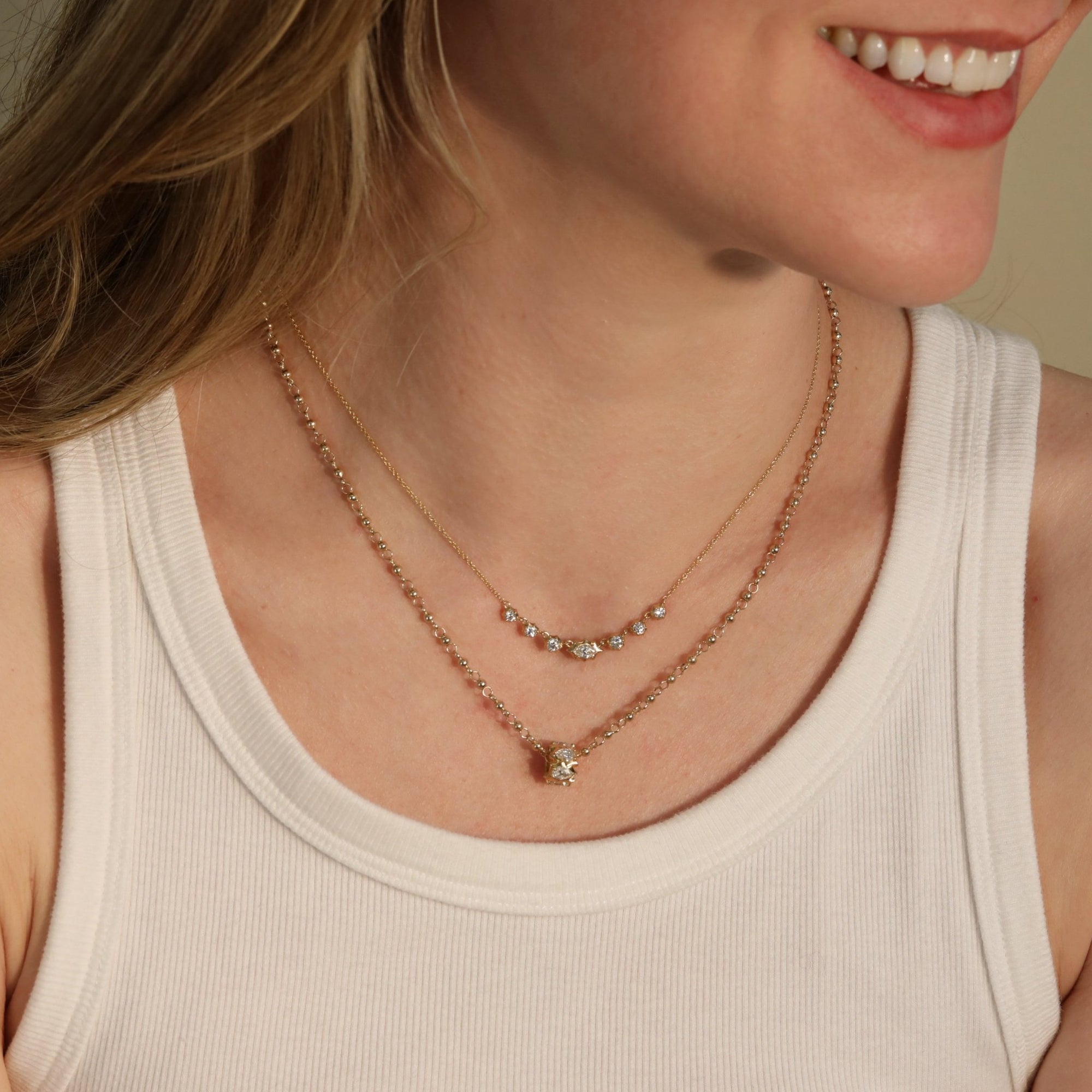 18K 2.5mm "Rose - Aire" Chain Necklace - Peridot Fine Jewelry - Jade Trau