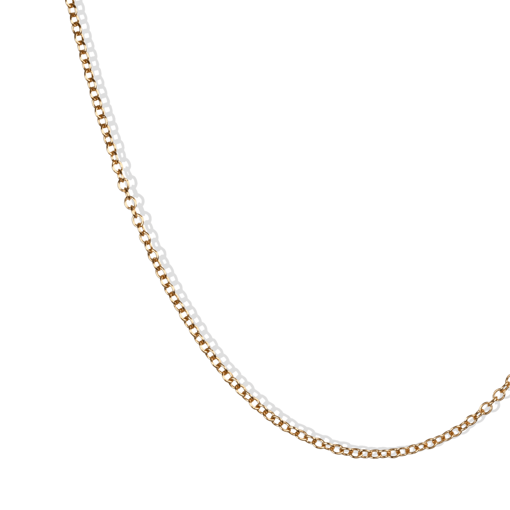 18K 2mm "Large Open Cable Link" Chain - Peridot Fine Jewelry - Anne Sportun