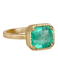 18K & 3.4ct Square Colombian Emerald Ring - Peridot Fine Jewelry - Yasuko Azuma