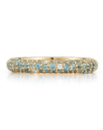 18K Aquamarine, Swiss Blue Topaz & Diamond "Thin Tidepool" Ring - Peridot Fine Jewelry - Renna