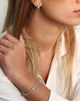 18K & Aquamarine Tennis Style Bracelet - Peridot Fine Jewelry - Renna