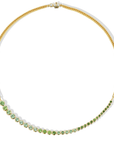 18K Asymmetrical Graduated Bezel-Set Mint Tourmaline "Bubble" Necklace - Peridot Fine Jewelry - Renna