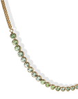 18K Asymmetrical Graduated Bezel-Set Mint Tourmaline "Bubble" Necklace - Peridot Fine Jewelry - Renna