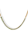 18K Asymmetrical Graduated Bezel-Set Mint Tourmaline "Bubble" Necklace - Peridot Fine Jewelry - Renna