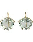 18K Asymmetrical Green Amethyst "Petal" Earrings - Peridot Fine Jewelry - Rosanne Pugliese