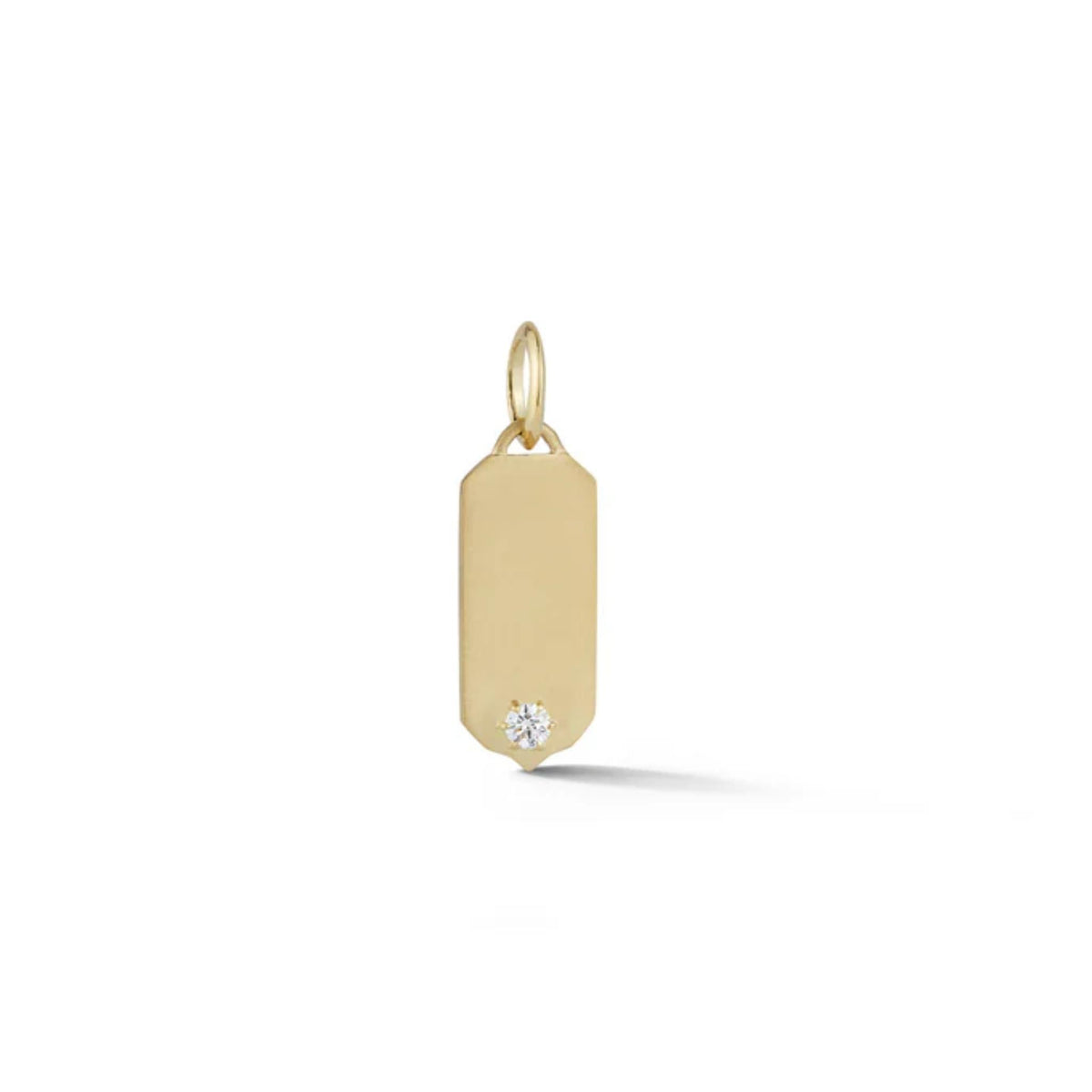 18K "Betty" Tag Charm with Diamond - Peridot Fine Jewelry - Jade Trau
