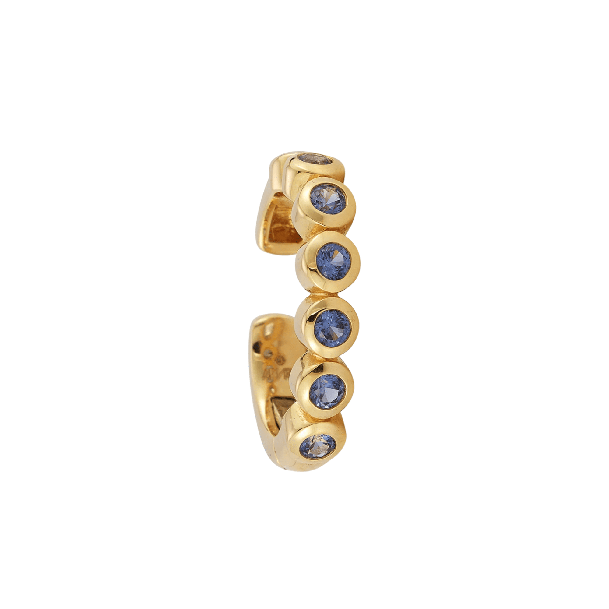 18K Bezel-Set Blue Sapphire "Bubble" Ear Cuff - Peridot Fine Jewelry - Renna