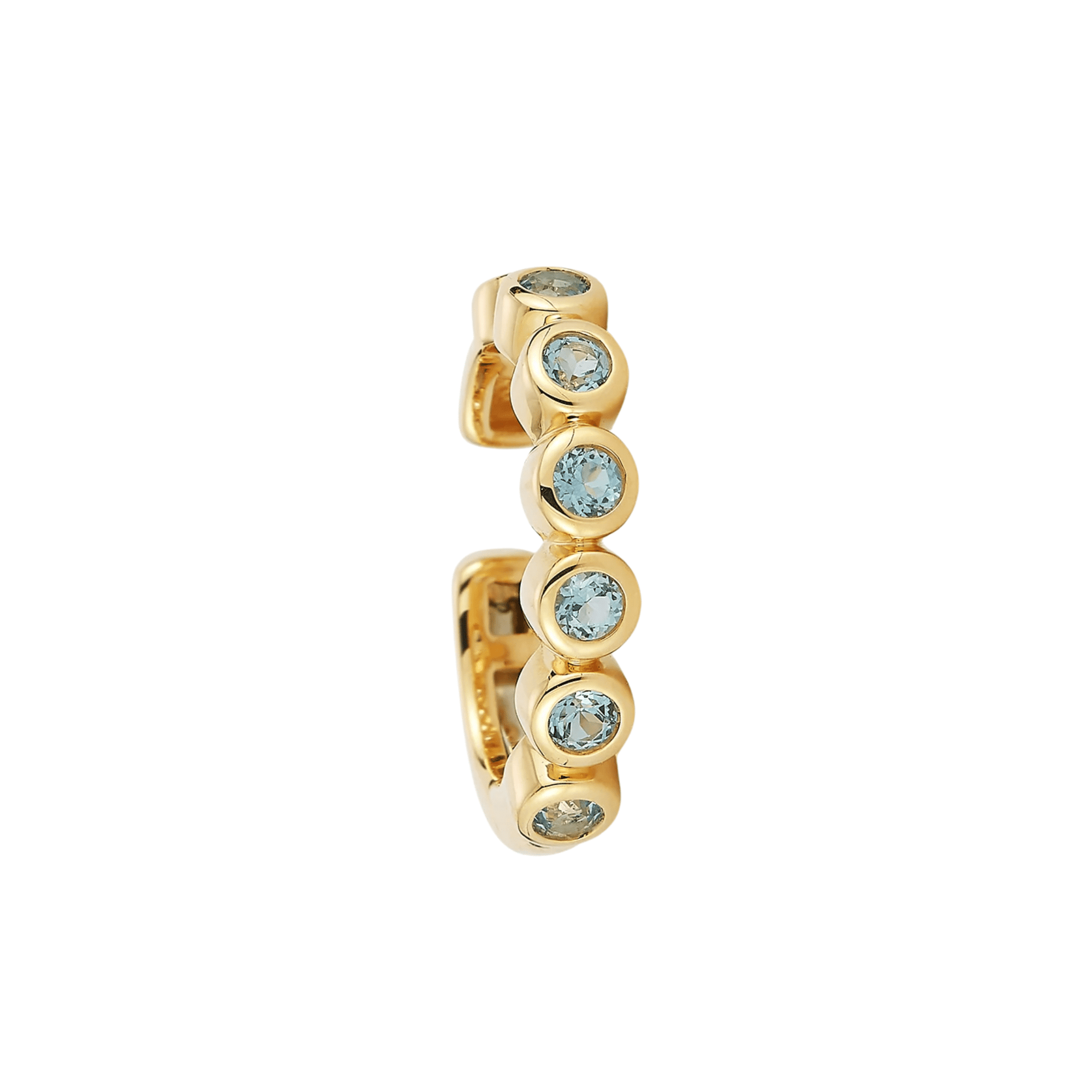18K Bezel-Set Blue Topaz "Bubble" Ear Cuff - Peridot Fine Jewelry - Renna