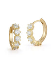 18K "Catherine" Diamond Huggie Hoop Earrings - Peridot Fine Jewelry - Jade Trau