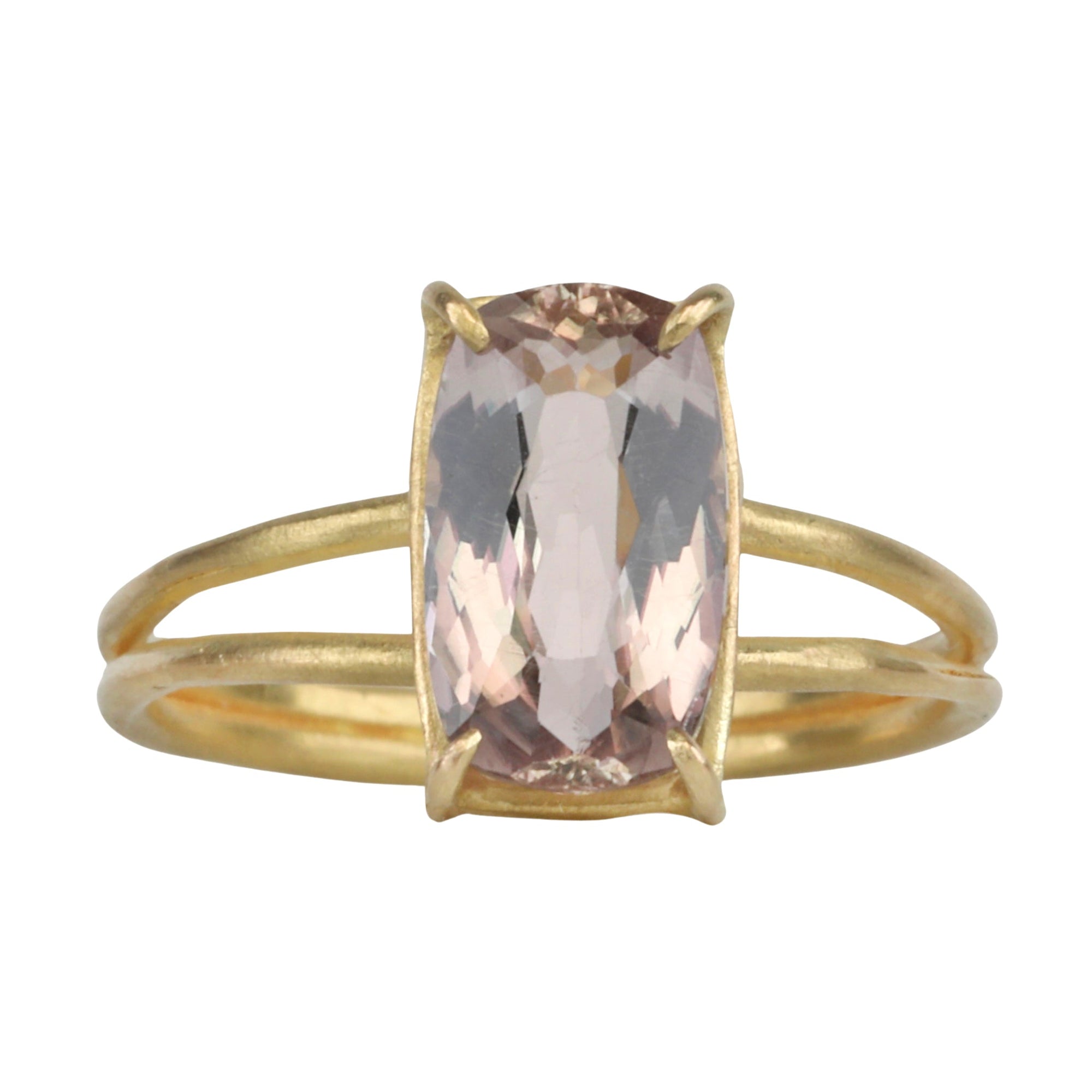 18K &amp; Cushion Cut Mauve Scapolite Ring - Peridot Fine Jewelry - Rosanne Pugliese