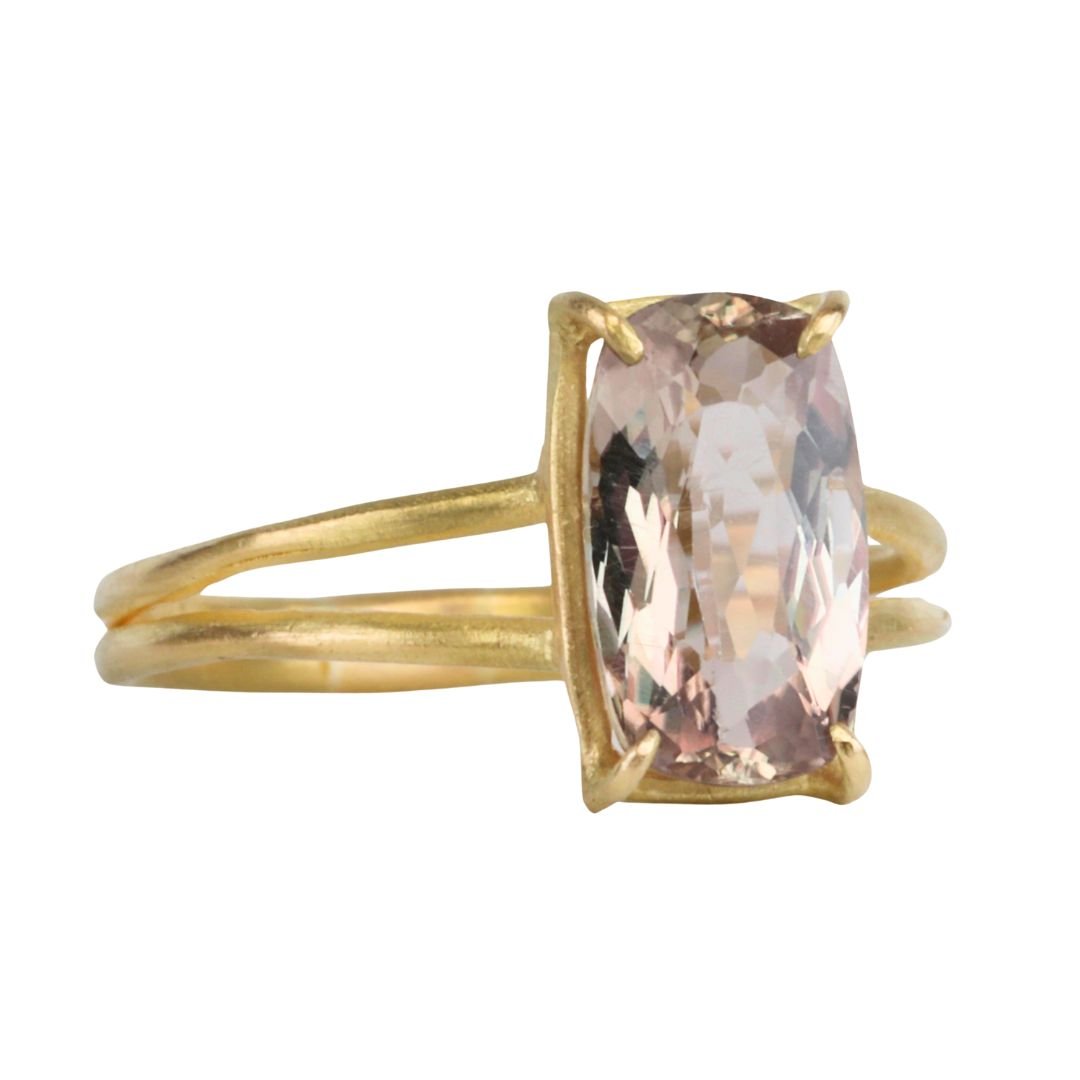 18K &amp; Cushion Cut Mauve Scapolite Ring - Peridot Fine Jewelry - Rosanne Pugliese