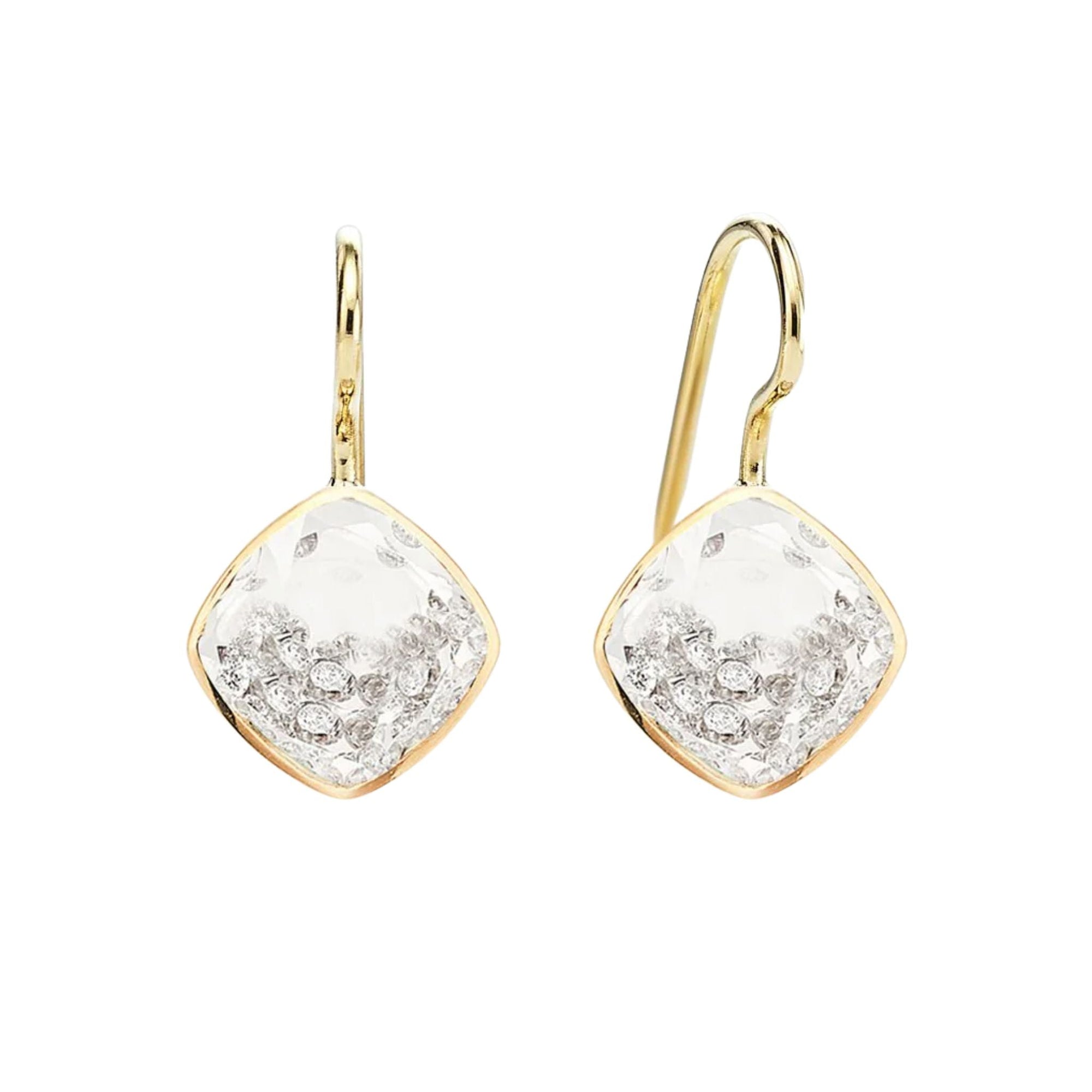 18K Cushion "Naipe" Diamond "Shake" Earrings - Peridot Fine Jewelry - Moritz Glik