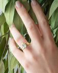 18K "Dancing Diamond" Hammered Band - Peridot Fine Jewelry - Anne Sportun