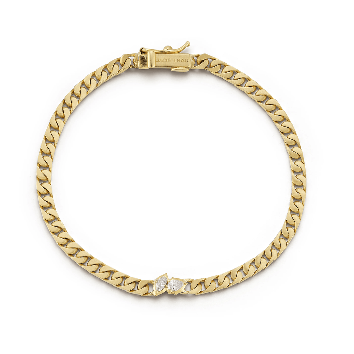 18K & Diamond "Posey" Curb Chain Bracelet - Peridot Fine Jewelry - Jade Trau