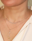 18K Drilled In - Line Pear Shaped Diamond Necklace - Peridot Fine Jewelry - TAP by Todd Pownell
